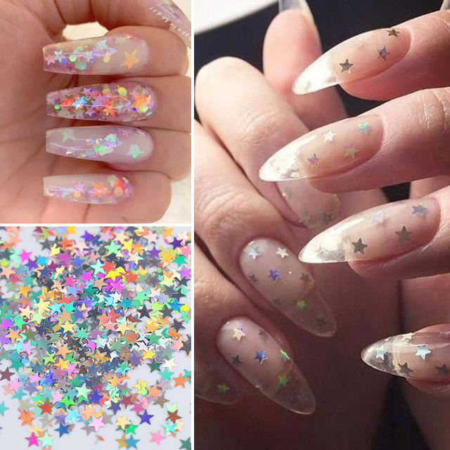 1 Bag Gradient Holographic Star Nail
