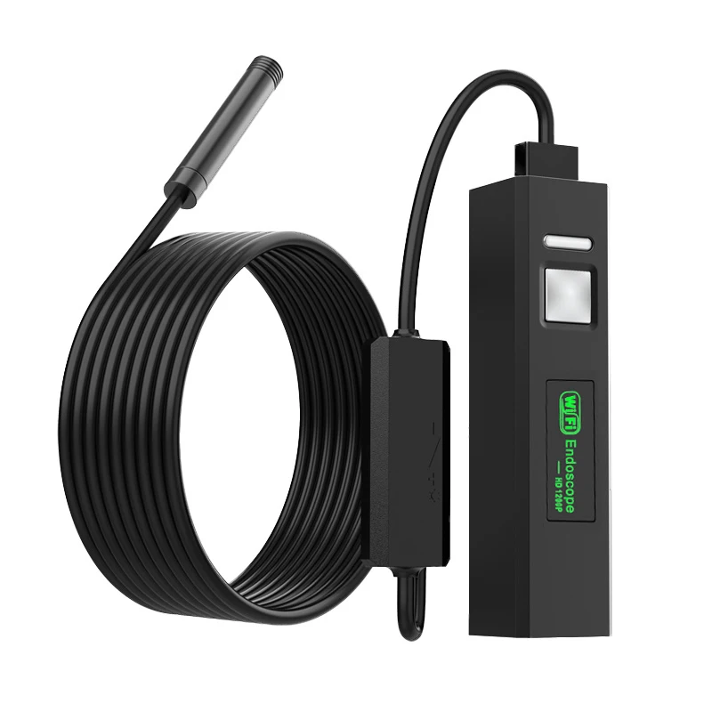 Cámara endoscópica WIFI de alta resolución, boroscopio de inspección de motor de tubería de drenaje, 1200P, 8mm, USB, IOS, Android, PC