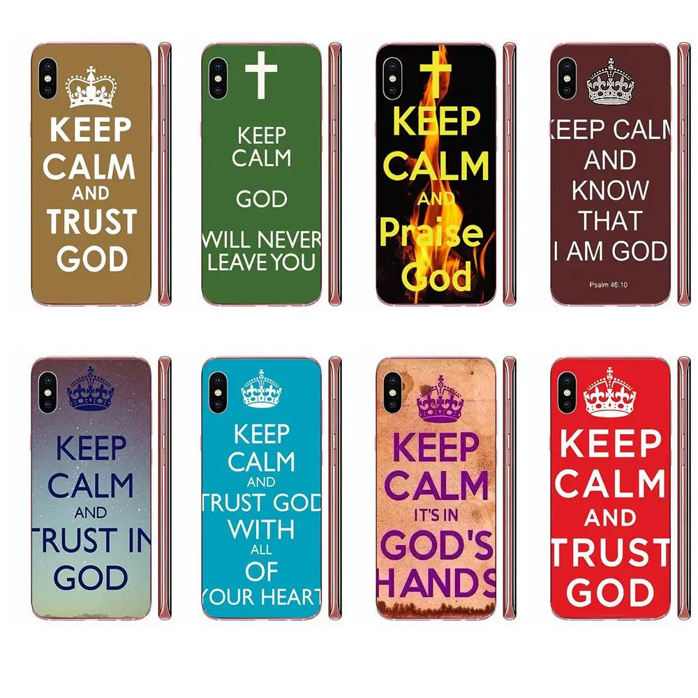 Плакат Keep Calm And Trust God для Xiaomi Redmi 3 3S 4 4A 4X 5 6 6A 7 K20 Note 2 5A Plus Pro мягкий ТПУ лидер продаж |