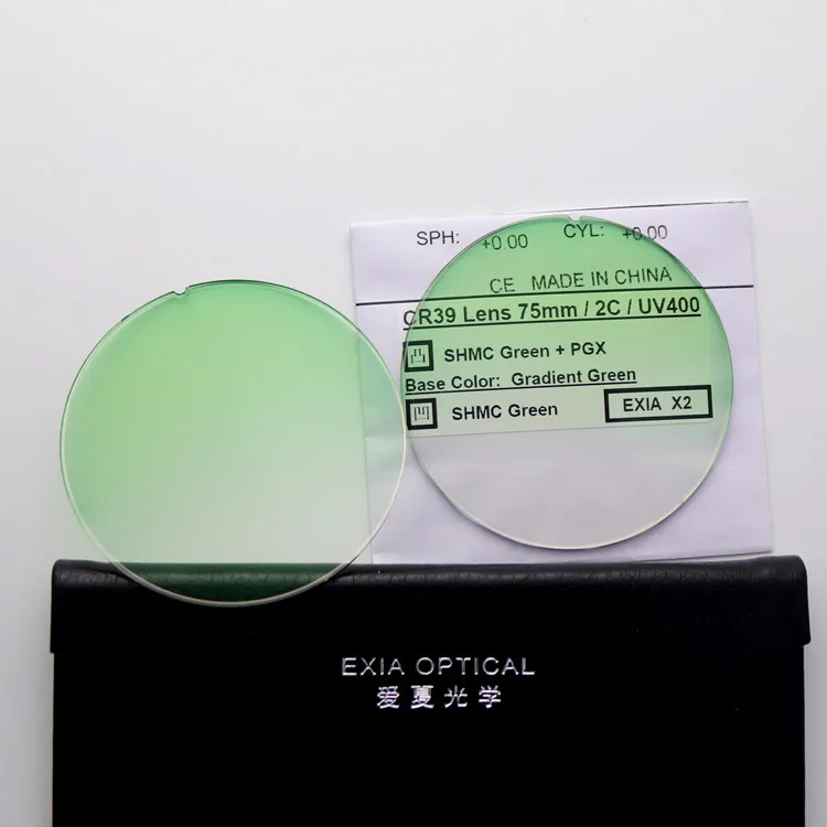 Photochromic Lenses Tint Gradient Green Shmc Uv400 Exia Optical X2 Series Eyeglasses Lenses