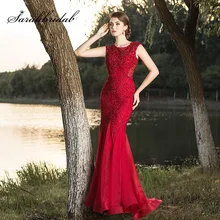 Настоящее видео, Кристальное длинное платье знаменитостей, арабское элегантное вечернее платье, бисероплетение, платье русалки, вечернее платье L5491