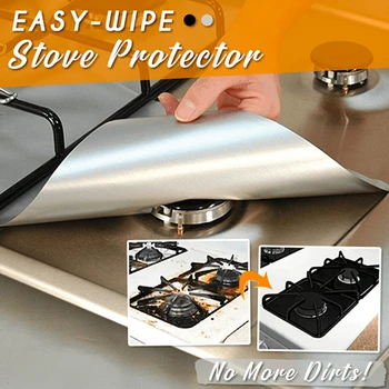 

4pcs/set Easy-Wipe Stove Protector PTFE Cover liner Kitchen Accessories