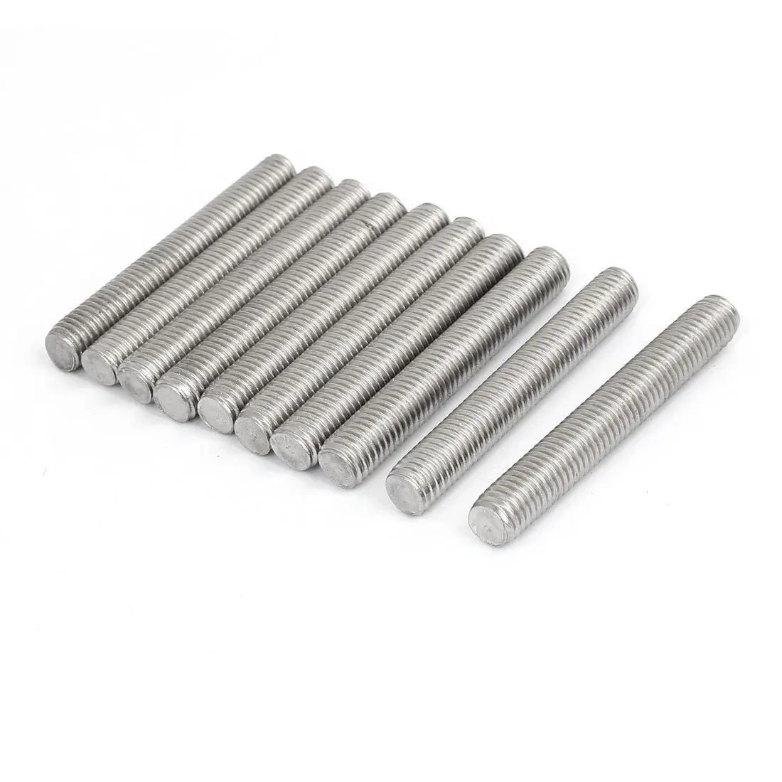 

M10 x 70mm 304 Stainless Steel Fully Threaded Rods Bar Studs Silver Tone 10 Pcs