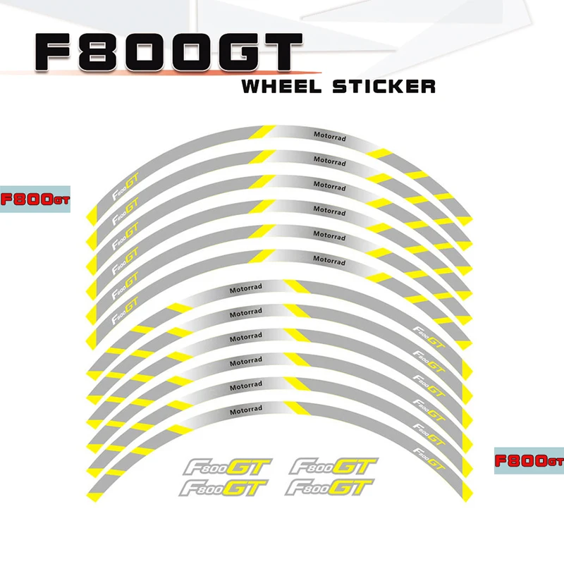 

Motorcycle tire inner ring reflective stripes stickers night safety warning waterproof decals for BMW F800GT