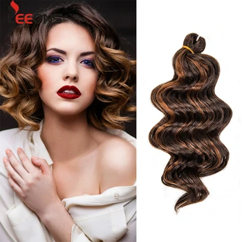 

Leeons 9Inch Crochet Braids Hair Ombre Synthetic Ocean Weav Crochet Braids Hair Ombre Black Brown Water Wave Crochet Braids Hair