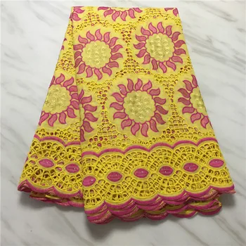 

African Dry Lace Fabric With Stones Swiss Cotton Lace High Quality 2020 Embroidery Voile Lace Fabrics For Wedding Dress