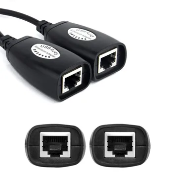 

USB Extender Over Cat5/Cat5e /Cat6 Cable USB 2.0 To RJ45 Adapter RJ45 LAN Cable Extension Cable