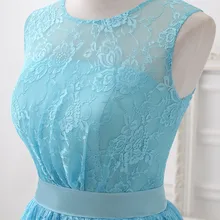 Небесно-голубые кружевные платья трапециевидной формы для выпускного вечера красивые вечерние платья до колена со шнуровкой сзади для маленьких девочек короткие мини-платья для выпускного вечера, лидер продаж