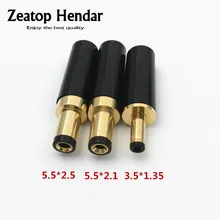 Prise d'alimentation cc plaquée or, connecteur Jack mâle 5.5x2.5/5.5x2.1/3.5x1.35mm pour le soudage de la ligne de sortie d'alimentation linéaire 10 pièces