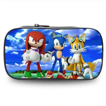 

Kids Pencil Case Sonic The Hedgehog Pattern Students Stationery Box School Supplies Pen Bag Cartoon Designer Beautician