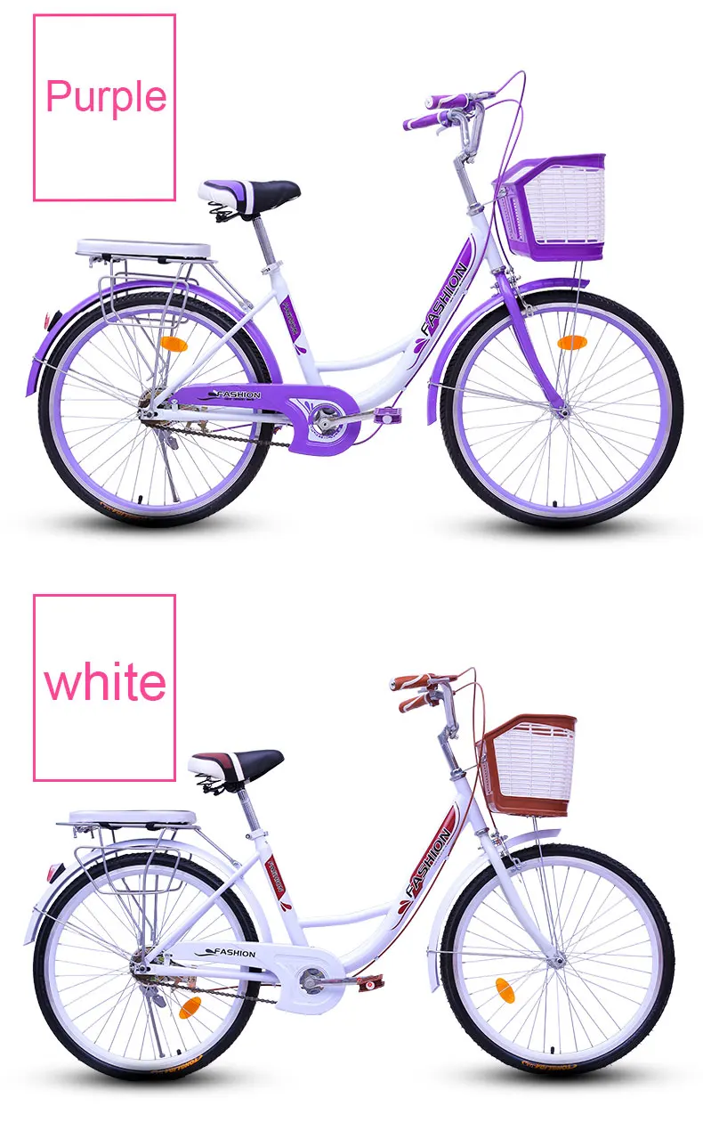 Clearance Bicycle Commuter Bicycle 20/24/26 Inch Men and Women Urban Retro Travel Light Adult Princess Student Ladies Car 8