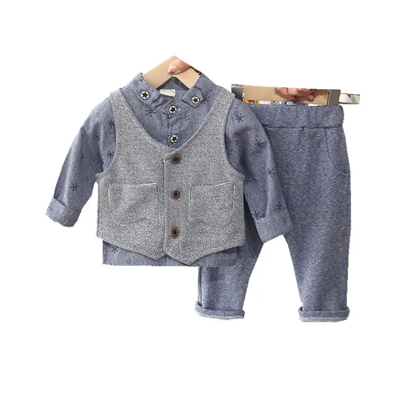 

Baby Spring and Autumn Suit Male 0-1 Years Old 3-year-old Fashion Three-piece Out Children Wear Baby Clothes Christmas Clothes