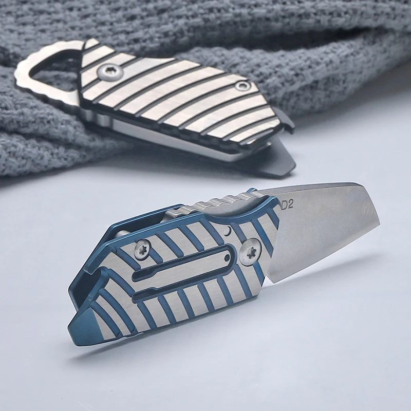 Прямая поставка D2 стальной Zebra складной нож титановая ручка Открытый нож выживания кемпинг Портативные Ножи карманные ручные инструменты с коробкой