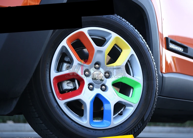Обод колеса для Jeep Renegade 2016 2017 красная оранжевая зеленая синяя желтая наклейка из