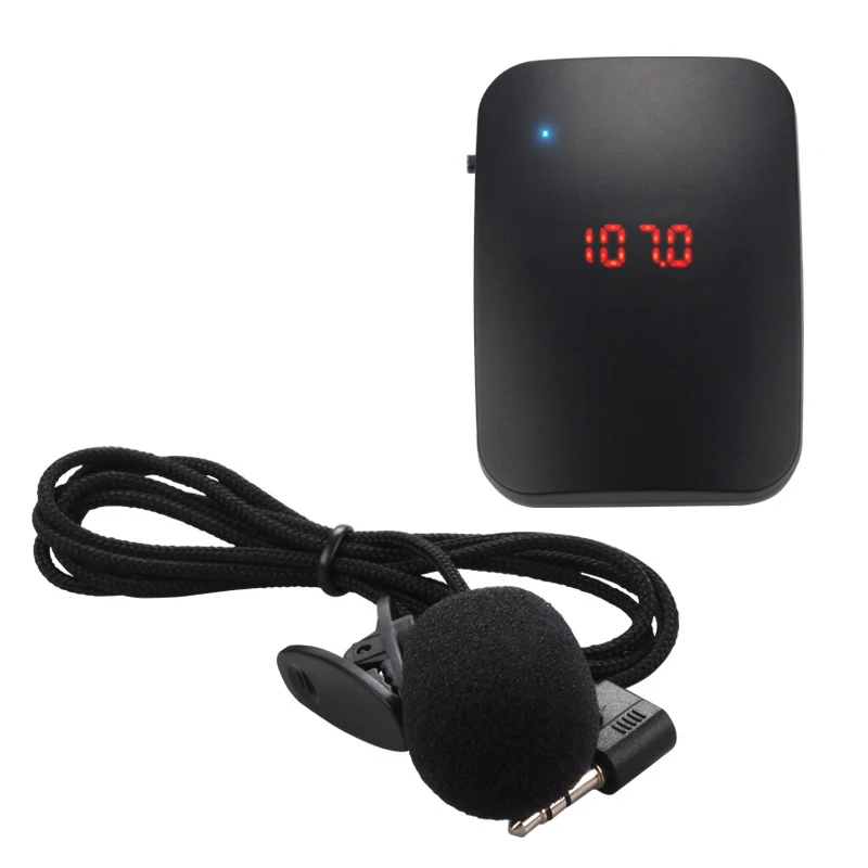 FM Wireless Microphone Transmitter with Headset Mic Lapel Mic for Teacher Guide SP99