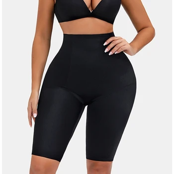 

KLV Women High Waisted Body Shaper Shorts Thigh Slimmer Girdle Tummy Control Shapewear Panty Seamless Invisible Butt Lifter
