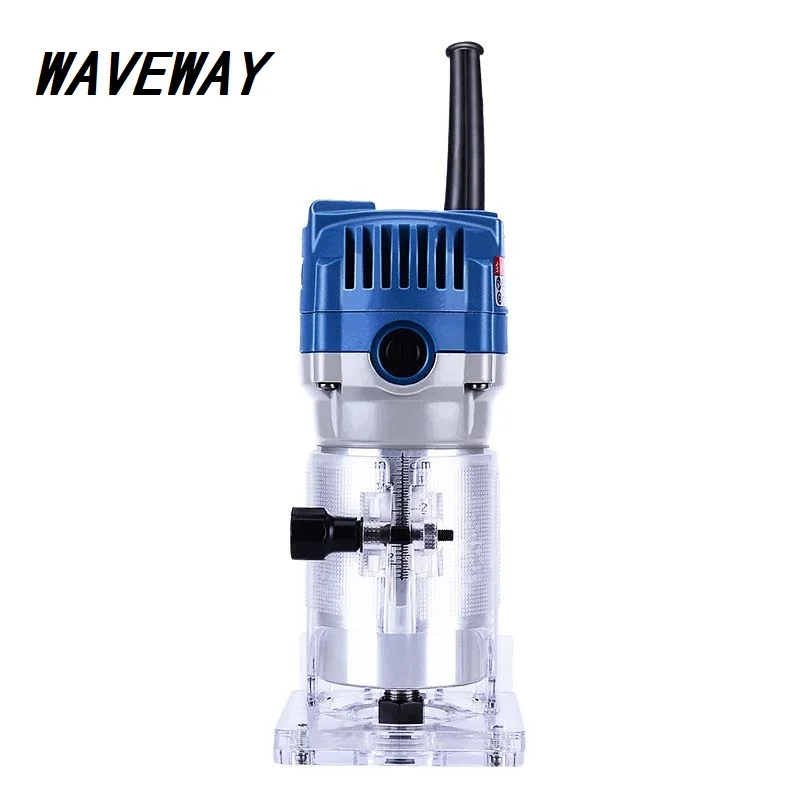 Dongcheng Router Trimmer Durable Small Copper Motor Carving Machine 1/4'' Chuck Electric Woodworking Trimmer Power Tool