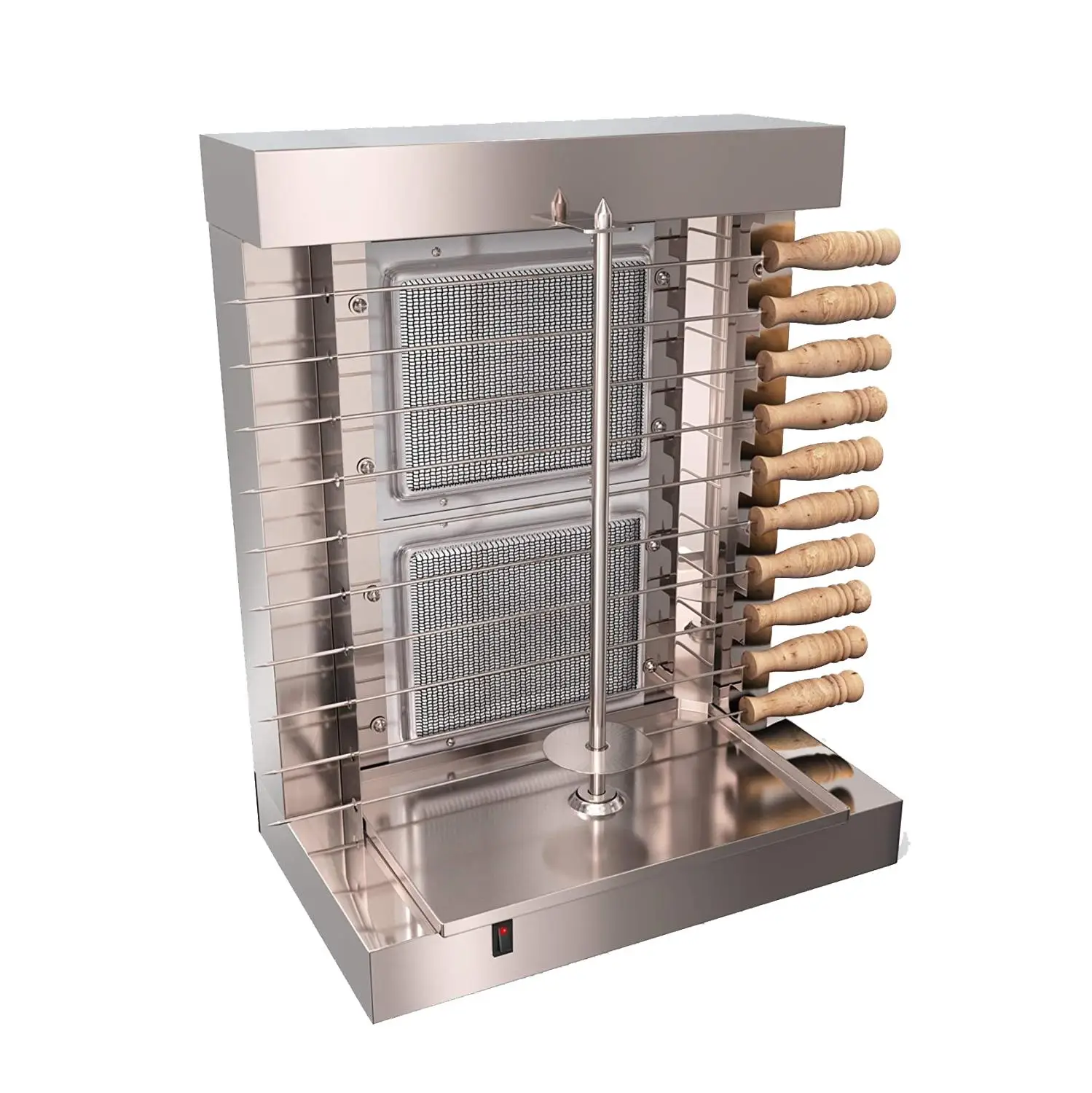 110v 220v Gas Kebab Shawarma Heating BBQ Lamb Griddle Vertical Rotating Meat Roaster Home Use  Machine 2
