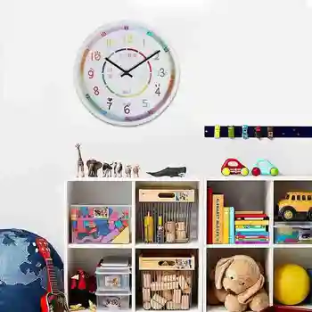 

Mute Wall Clock Simple Style Creative Cartoon Digital Wall Clock Nursery Home Living Room Children's Room Decoration