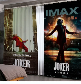 

Joker Movie TV 2 Panels/Set Window Curtains Block out Fabric Drapes Darkening Thermal Insulated Living Bedroom Decor