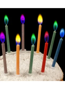 

Birthday Party Supplies 6Pcs/pack Wedding Cake Candles Safe Flames Dessert Decoration Colorful Flame Multicolor Candle
