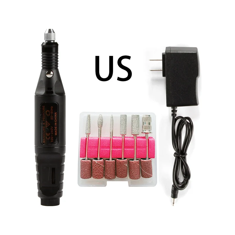 Acrylic Nail Drill USB Electric Apparatus for Manicure Gel Cuticle Remover Milling Drill Bits Pedicure Machine Nail Art Cutters - Цвет: GJ1451DUS