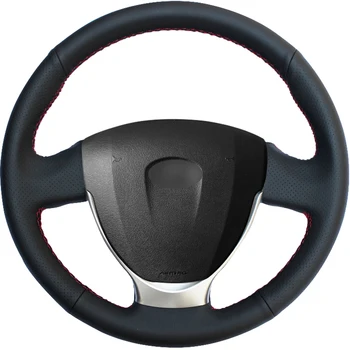 

Black PU Faux Leather DIY Hand-stitched Car Steering Wheel Cover for Lada Granta 2018-2019 Priora 2 2013-2018 Kalina 2 2013-2018
