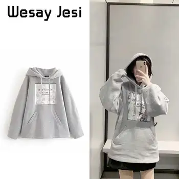 

Autumn Women Sweatshirt Harajuku Letter print hoodies jacket Female thick Warm long sleeve Casual vintage oversized Sweatshirts