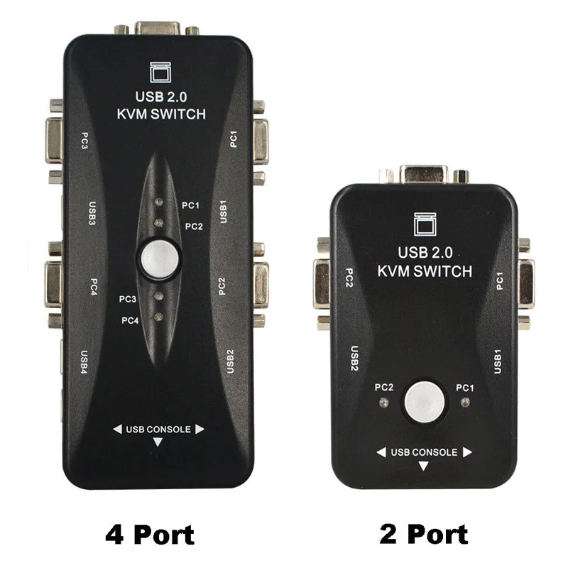 KVM-переключатель VGA на 2/4 портов 2X1/4X1 USB 2 0 разветвитель селектор-адаптер KVM в 1 выход