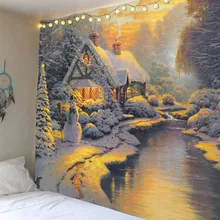 3D картина Snowhouse гобелен настенный Висячие покрывала покрытие для общежития пляжное полотенце фон для дома стены комнаты искусство Рождество Прямая поставка