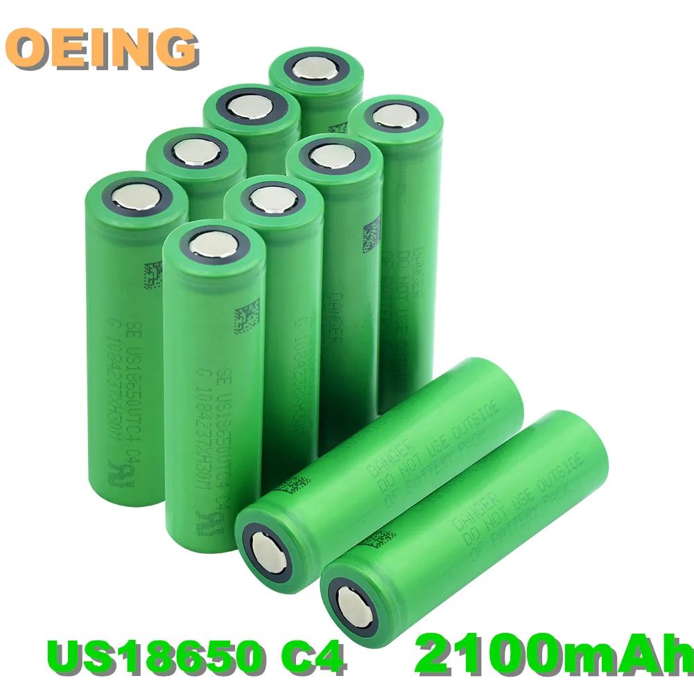 NEWEST 3.6V battery Green Flat 18650 Li-ion Lithium Batteries Rechargeable 2100mAh High Drain VTC4 | Электроника