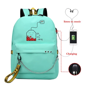 

Backpack for Teenager School Girl Waterproof Canvas Sac Enfant School Bags Its A Tea Print Funny Kids Backpack Girls Kids Bags