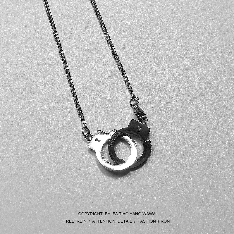 Double Ring Dark Necklace - Necklace 