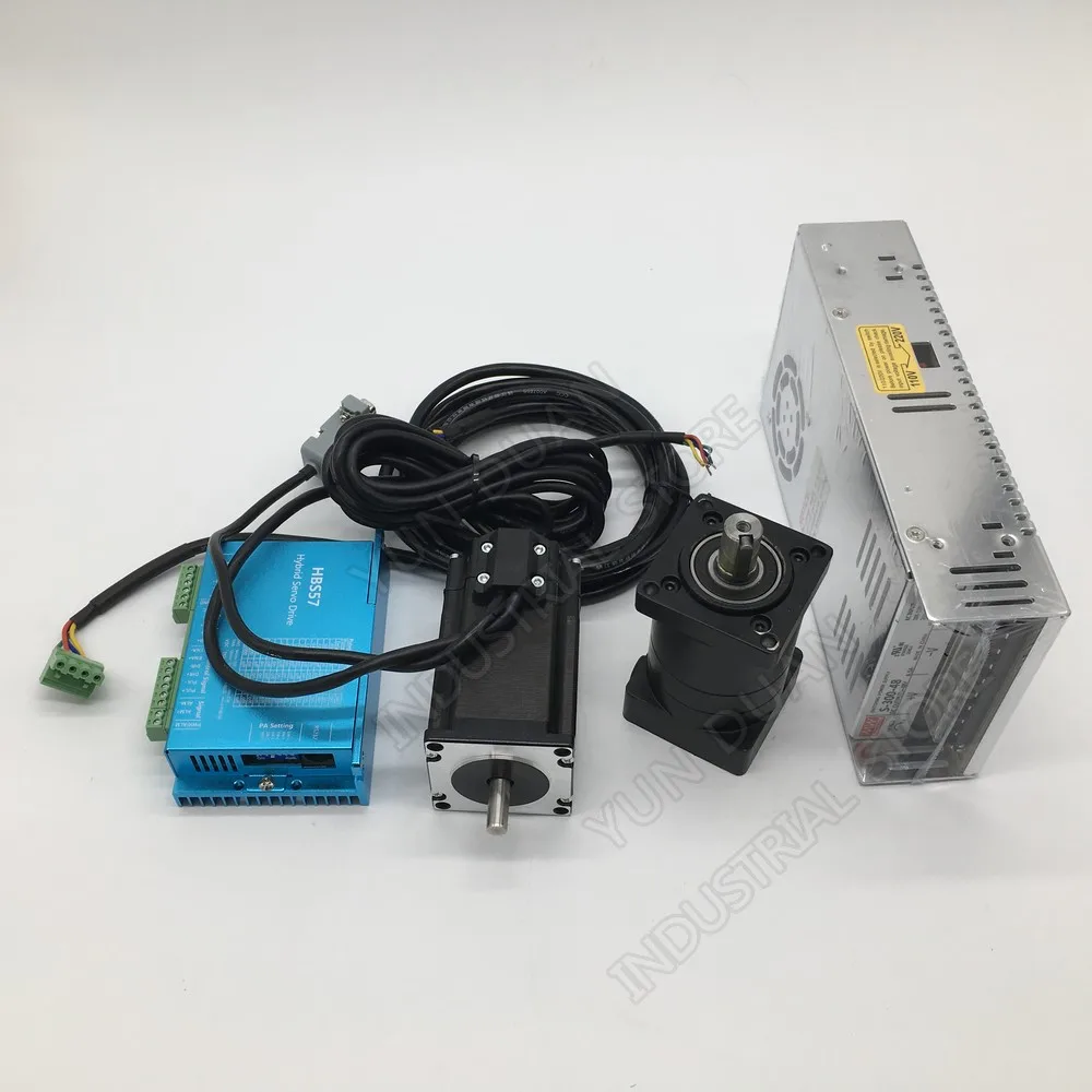 

Nema23 2.2Nm 57MM Closed Loop Stepper Motor DC Driver Hybird Encoder Easy Servo with Planetary reducer & 300W Power Supply Kits