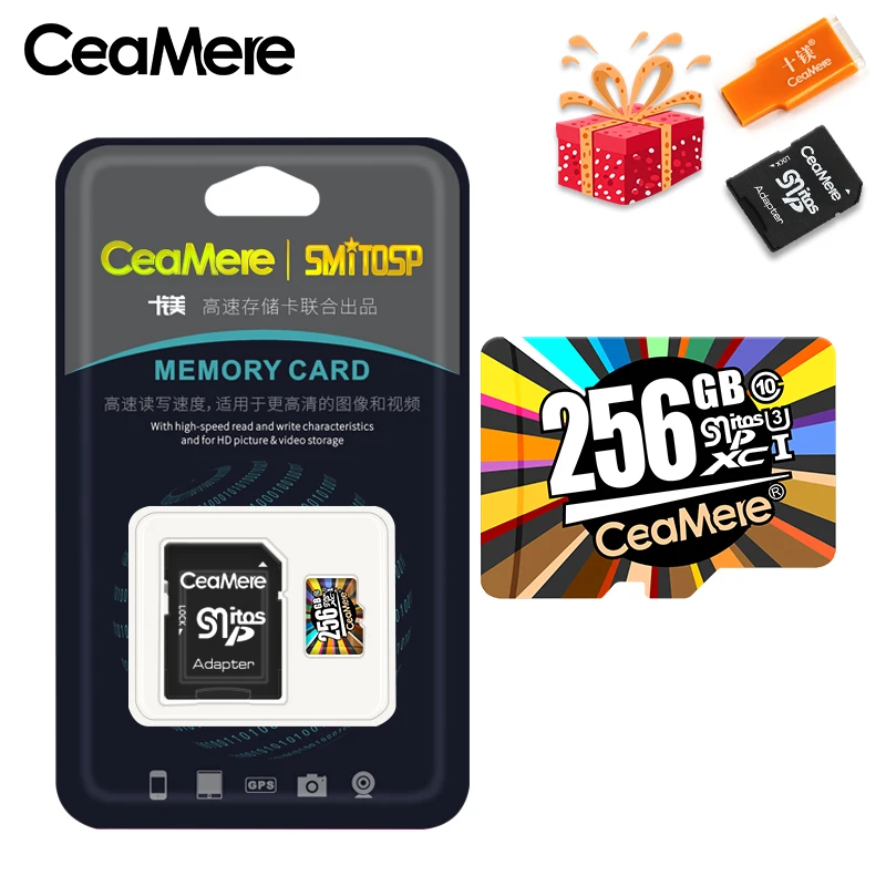 CeaMere карта памяти 256 ГБ 128 Гб 64 Гб U3 UHS-3 32 ГБ Micro sd карта класс 10 UHS-1 флэш-карта памяти Microsd TF/sd карта s для планшета - Емкость: 256GB U3