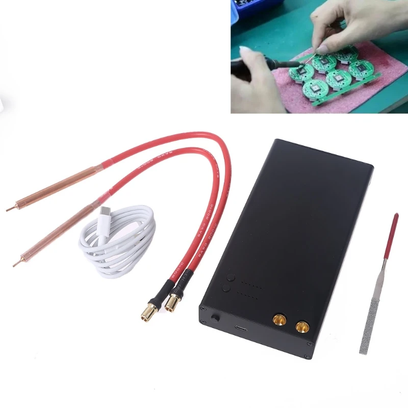 

Adjustable Mini Spot Welder with Spot Welding Pen and Nickle Sheet for 18650 Battery for Craftsman/Beginner