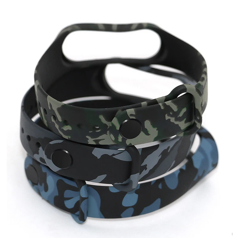 Smart Watch Band Men Women Camouflage Silicone Strap Wristband New Wrist Band Replacement for Xiaomi Mi Band 4 Smart Bracelet