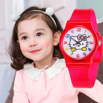 

Kids Watches Hello Kitty Girls watch Kids In children's Watches Jelly Silicone Quartz Clock Relogio Infantil Feminino Livraison