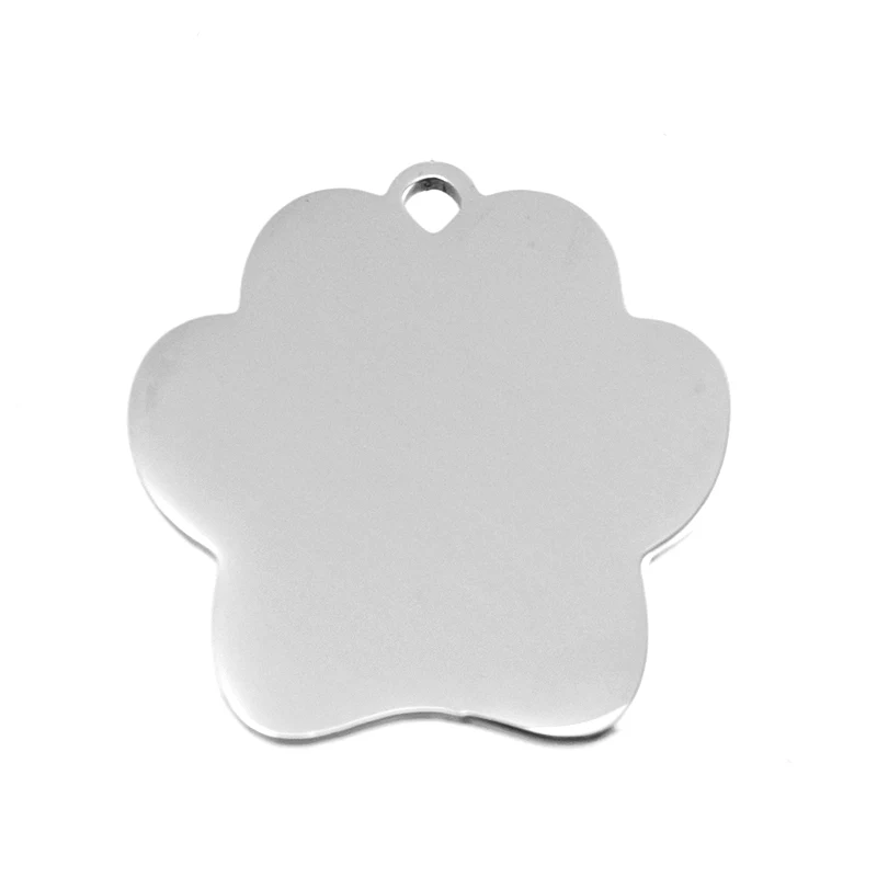 

Dog paw cat paw charm pet name tags Stainless Steel mirror polished pendant 50pcs