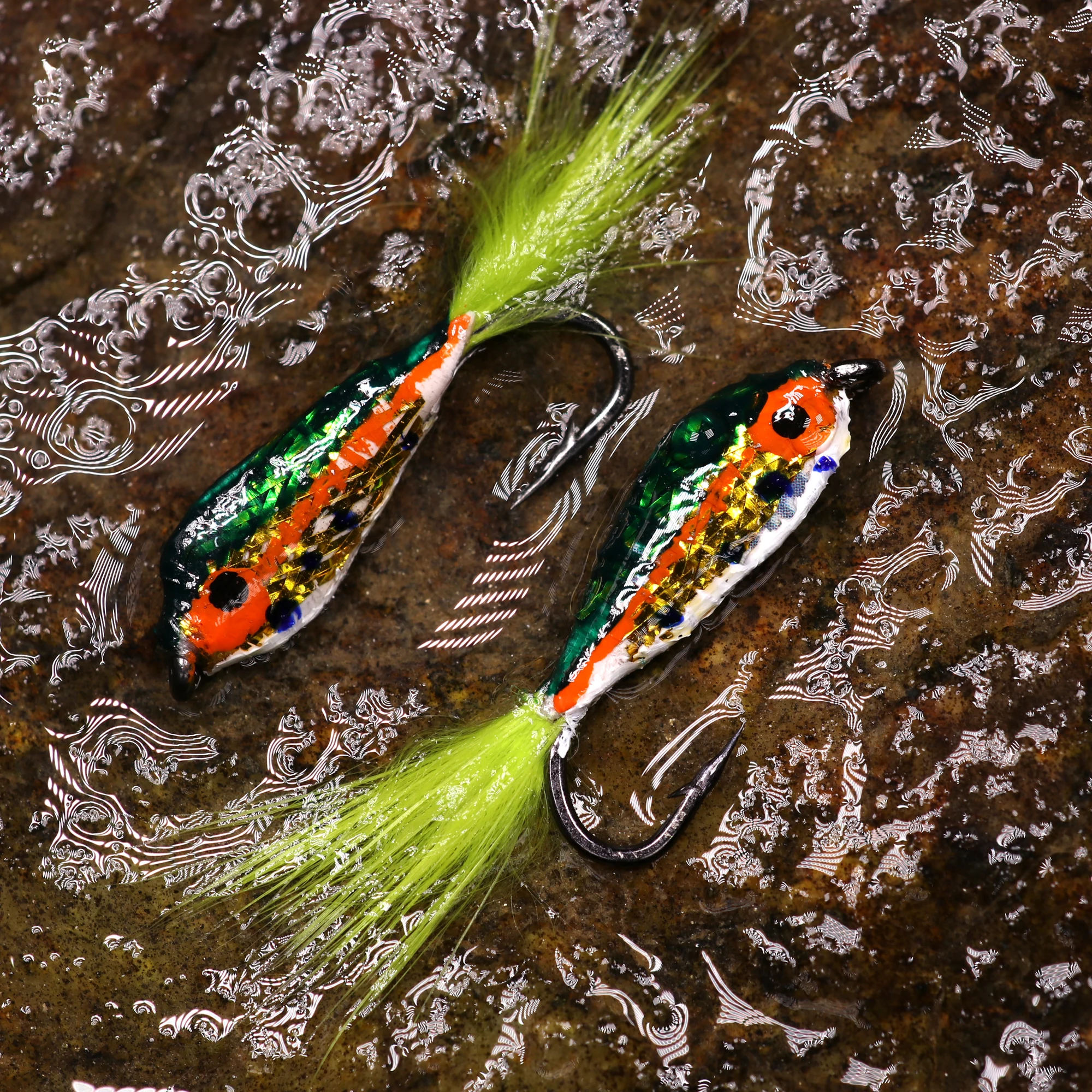 Fishing Lure 4PCS Epoxy Minnow Streamer Fly 6 Colors