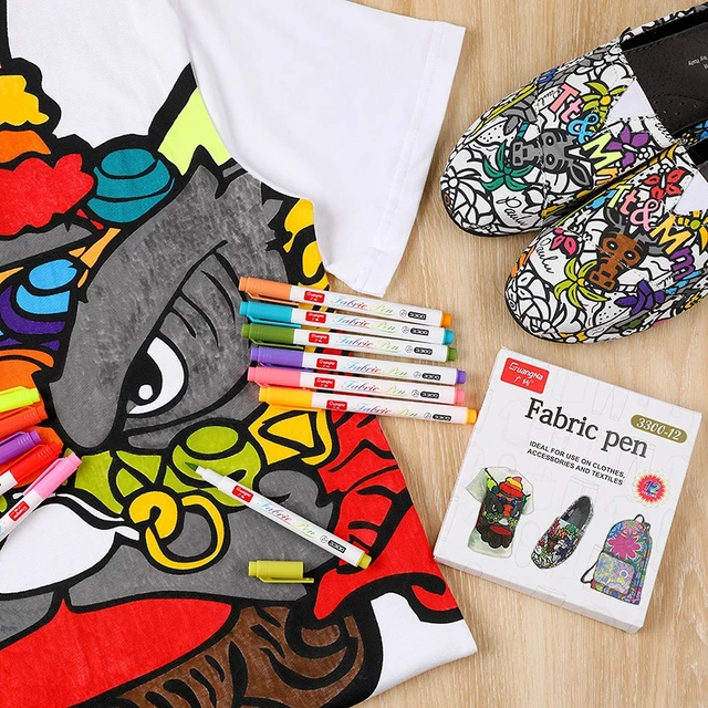 Unleash your creativity with intense colors and high-quality fabric paint markers.