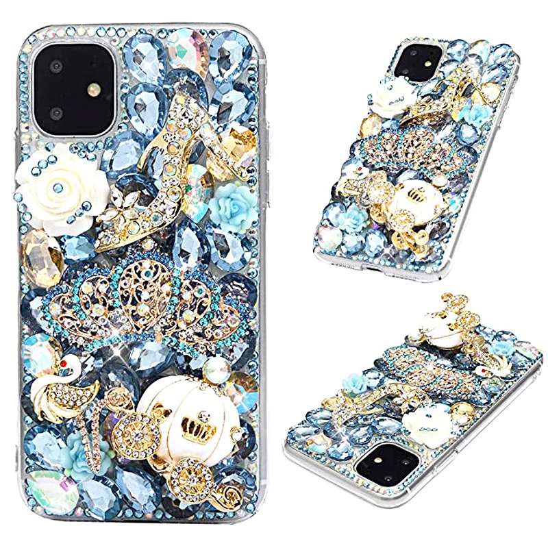 Роскошный 3D чехол для телефона с алмазным меховым шариком мягкий IPhone 12 11 Pro Max XS XR X