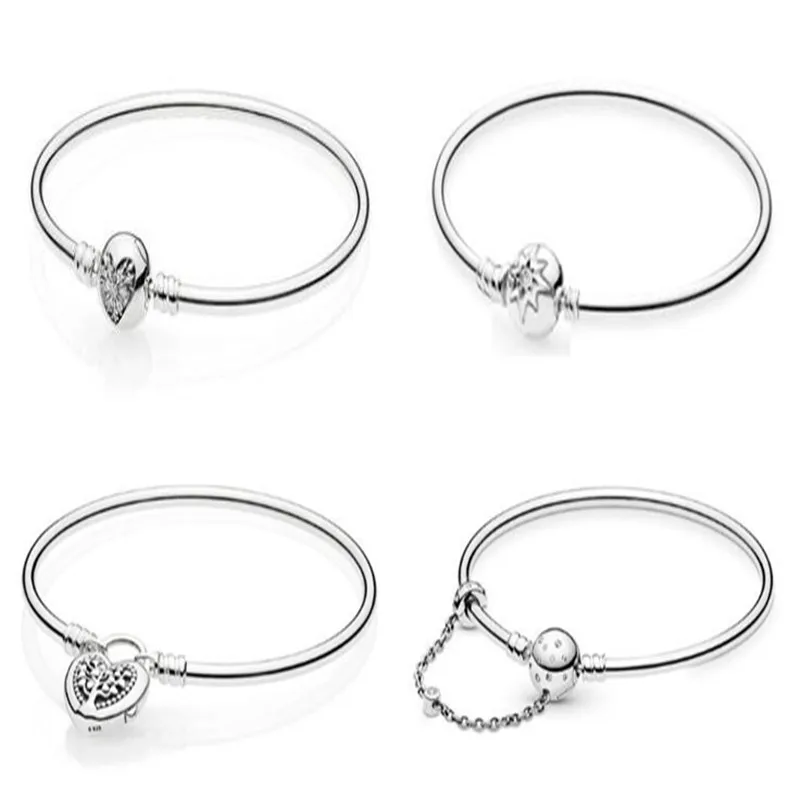

925 Sterling Silver Pave Icy Pattern Heart Of Winter Clasp Chain Basic Bracelet Fit Women Bead Charm Fashion Jewelry