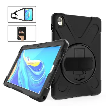 

For Huawei M6 Pro 10.8 Heavy Duty Rugged Shockproof Case 360 Rotate Kickstand/Hand+Neck Strap for Huawei MediaPad M6 10 10.8inch