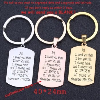 

Record Date,Longitude And Latitude Keychain For Lover ,Couple Gift Long Distance Love Exclusive Charm Accessories