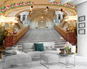 

Custom Photo 3d Wallpaper Mural Magnificent Angel Palace European Fine Silk Wallpaper