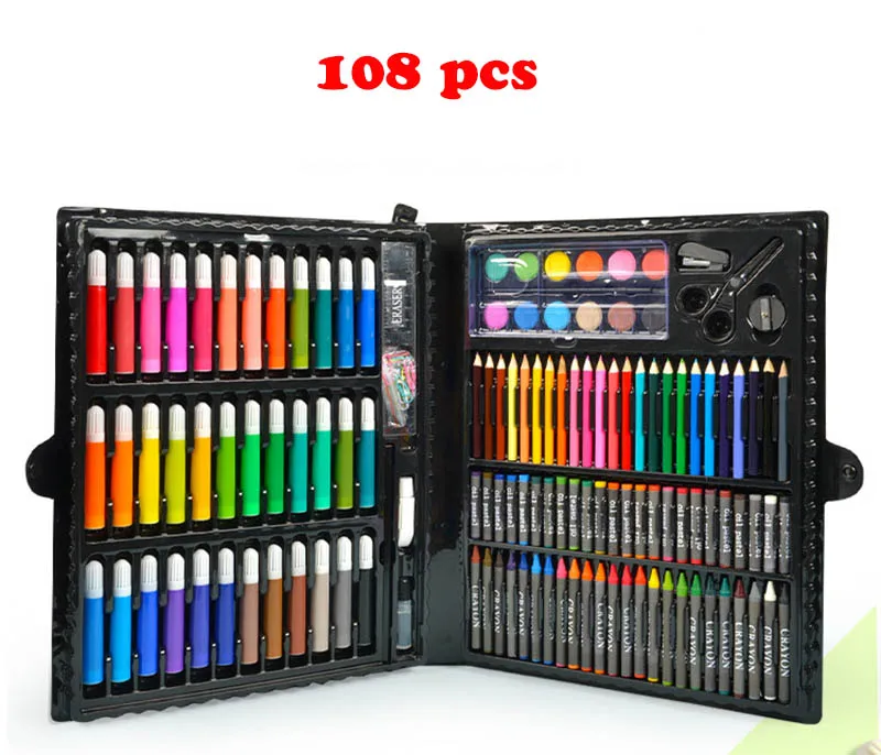 150 шт., наборы для рисования, цветные карандаши, акварельные ручки, игрушки для малышей детей студентов, художественный набор, кисти для