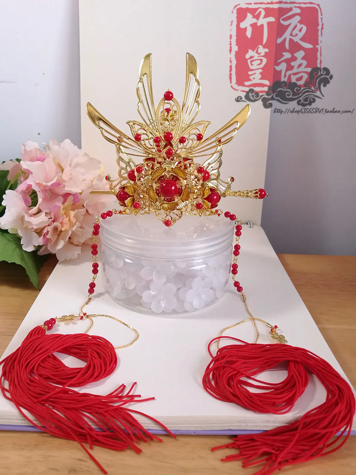 Аниме, Xile Lian Hua cheng, косплей, Tian guan ci fu, костюм, свадебные красные костюмы, полный комплект, костюмы на Хэллоуин для мужчин, женщин, взрослых - Цвет: Xie Lian headwear