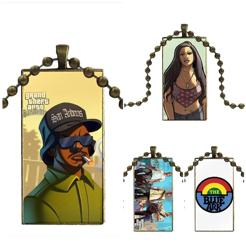 Gta Grand Theft Auto 5 V San Andreas для школьниц Макси стеклянный кабошон кулон ожерелье