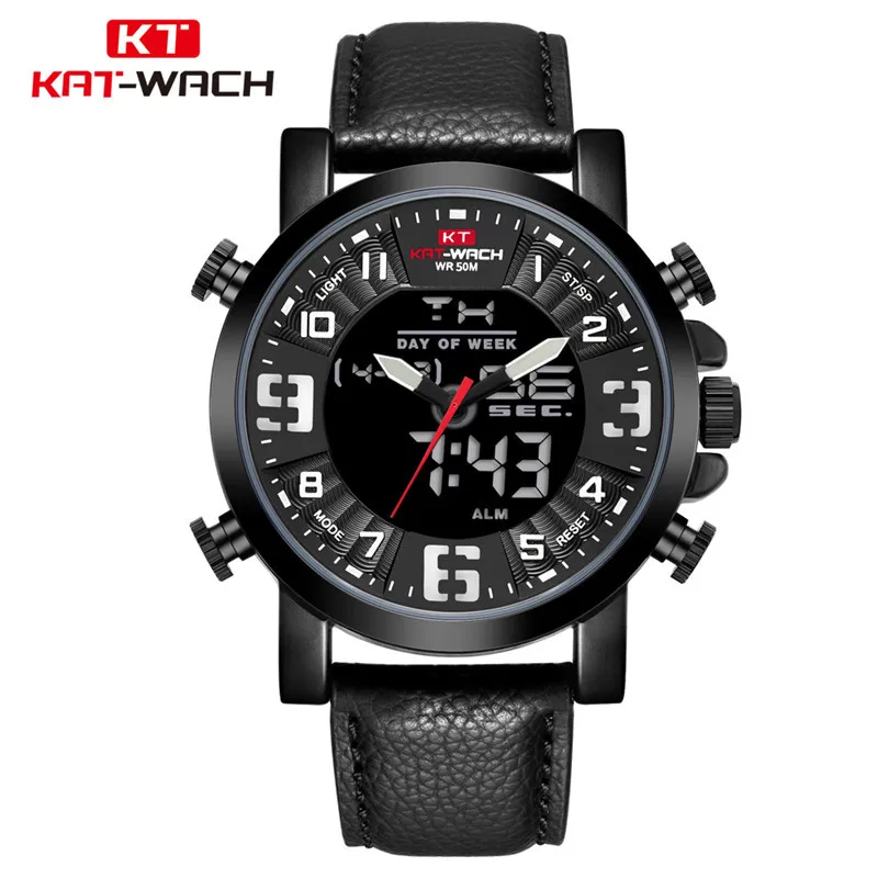 

Kt1845 Sports Electronic Watch Double Time Waterproof Luminous Personality Men Watch